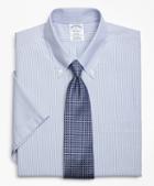 Brooks Brothers Regent Fitted Dress Shirt, Non-iron Tonal Framed Stripe Short-sleeve