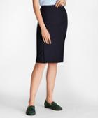 Brooks Brothers Checked Wool Pencil Skirt