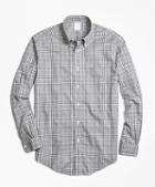 Brooks Brothers Non-iron Regent Fit Grey Heathered Plaid Sport Shirt