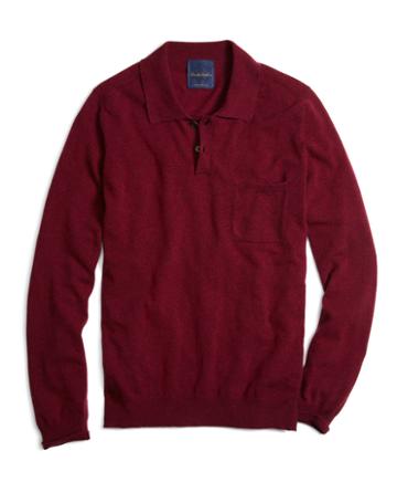 Brooks Brothers Pink Cashmere Knit Polo