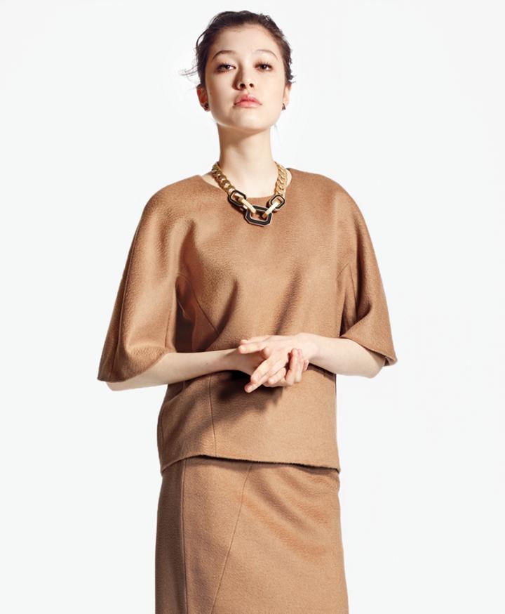 Brooks Brothers Women's Loro Piana Camel Hair Scoop-neck Blouse
