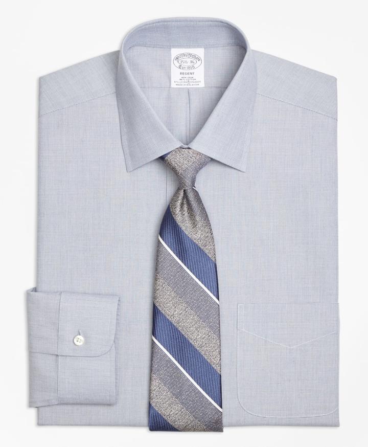 Brooks Brothers Men's Stretch Slim Fitted Dress Shirt, Non-iron End-on-end