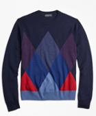 Brooks Brothers Merino Wool Argyle Crewneck Sweater