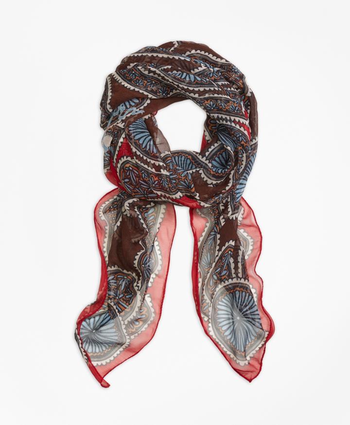Brooks Brothers Women's Doily Dot Silk Chiffon Scarf
