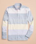 Brooks Brothers Men's Color-block Stripe Cotton Oxford Sport Shirt
