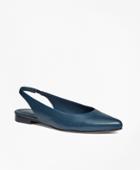 Brooks Brothers Women's Leather Sling-back Flats