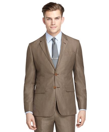 Brooks Brothers Milano Fit Tan Houndstooth Suit
