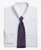 Brooks Brothers Men's Non-iron Extra Slim Fit End-on-end Stripe Dress Shirt
