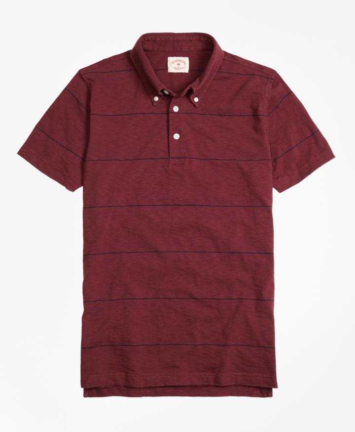 Brooks Brothers Men's Slub Thin-stripe Polo Shirt