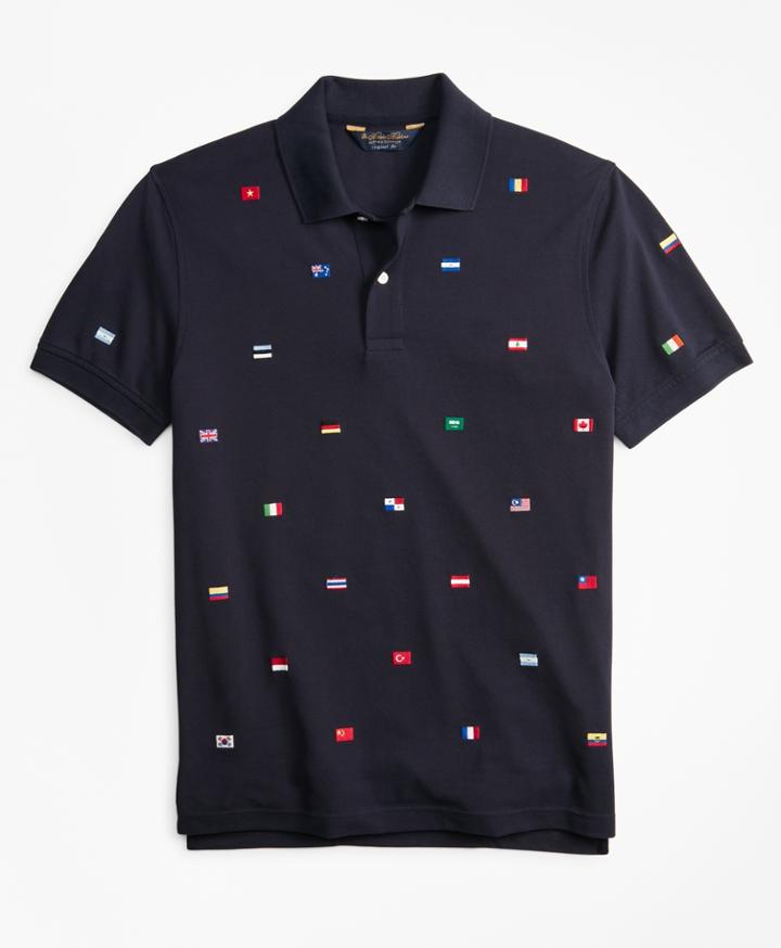 Brooks Brothers Men's Original Fit Flag Embroidered Polo Shirt