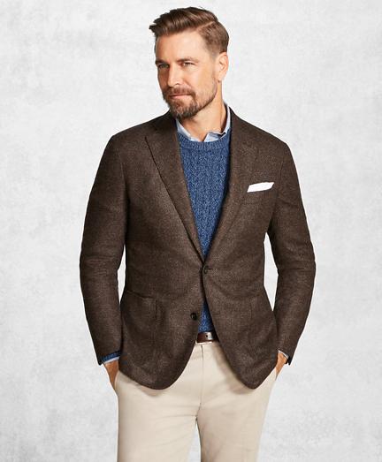 Brooks Brothers Golden Fleece Brown Textured Solid Sport Coat