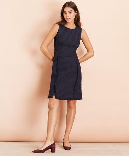 Brooks Brothers Cotton-blend Shimmer Boucle Sheath Dress