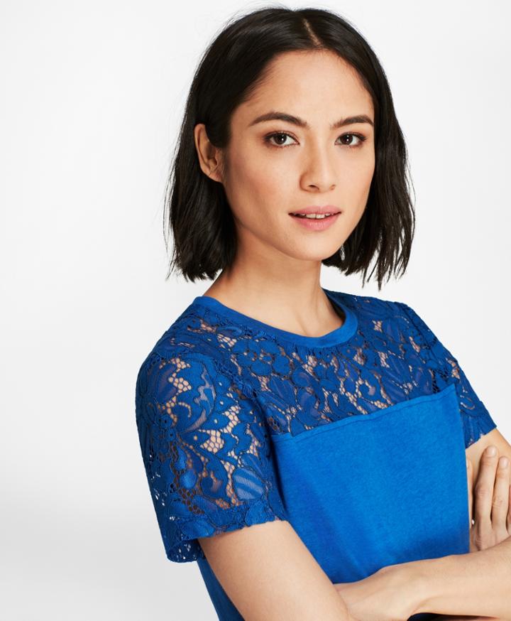 Brooks Brothers Women's Lace-yoke T-shirt