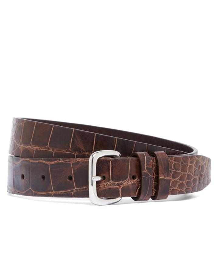Brooks Brothers Men's Harrys Of London Alligator Basel Belt