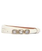 Brooks Brothers Women's Nubuck Jeweled Plaque Belt