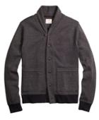 Brooks Brothers Men's Shawl Collar Herringbone Cardigan