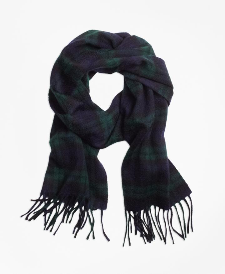 Brooks Brothers Men's Cashmere Black Watch Scarf