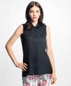 Brooks Brothers Sleeveless Cotton Sateen Blouse