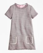 Brooks Brothers Cotton Blend Houndstooth Tweed Dress