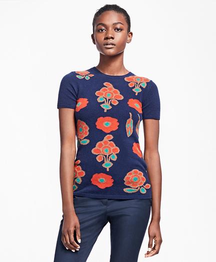 Brooks Brothers Cashmere Floral Intarsia Sweater