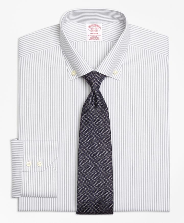 Brooks Brothers Men's Non-iron Regular Fit Narrow Split Stripe Dress Shirt
