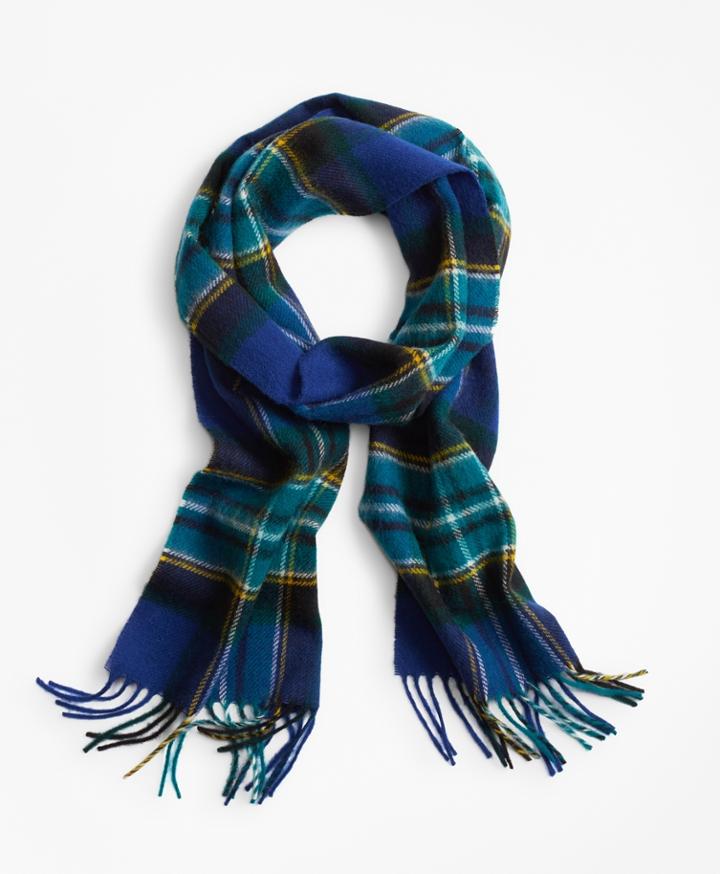 Brooks Brothers Men's Navy Plaid Scarf