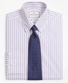 Brooks Brothers Men's Luxury Collection Slim Fitted Dress Shirt, Button-down Collar Stripe
