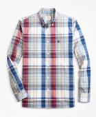 Brooks Brothers Men's Plaid Yarn-dyed Cotton Poplin Sport Shirt