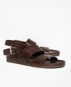 Brooks Brothers Men's Double Strap Leather Sandals