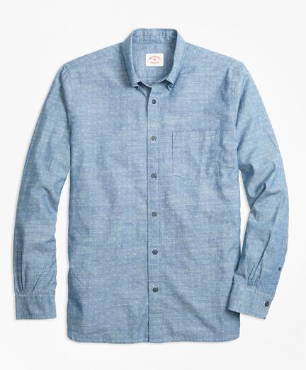 Brooks Brothers Dot-print Cotton Chambray Sport Shirt