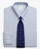 Brooks Brothers Men's Stretch Extra Slim Fit Slim-fit Dress Shirt, Non-iron Mini Bb#1 Alternating Stripe