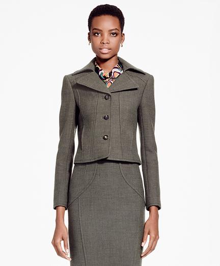 Brooks Brothers Cropped Stretch Wool Blazer