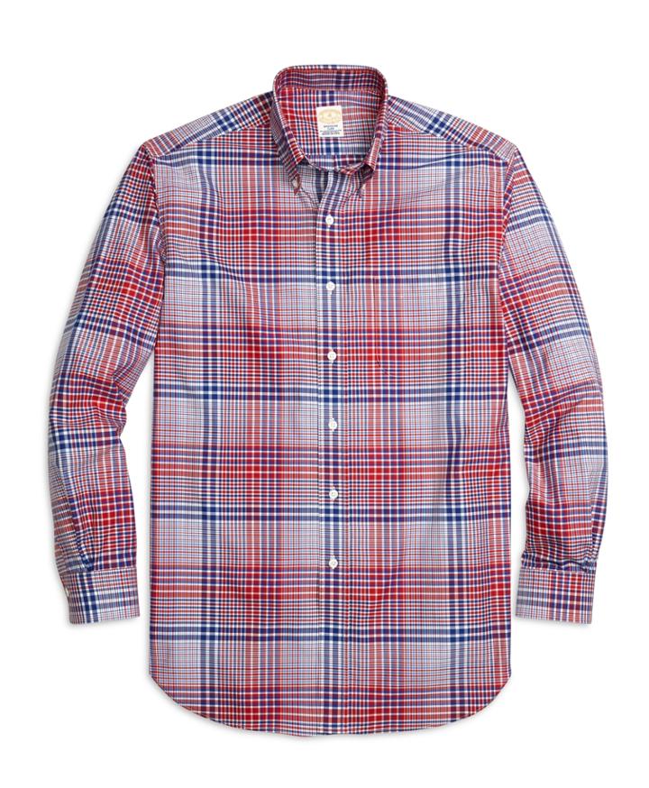 Brooks Brothers Men's Golden Fleece Regent Fit Bold Plaid Sport Shirt