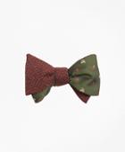Brooks Brothers Wool Texture With Golden Fleece Leaf Reversible Bow Tie