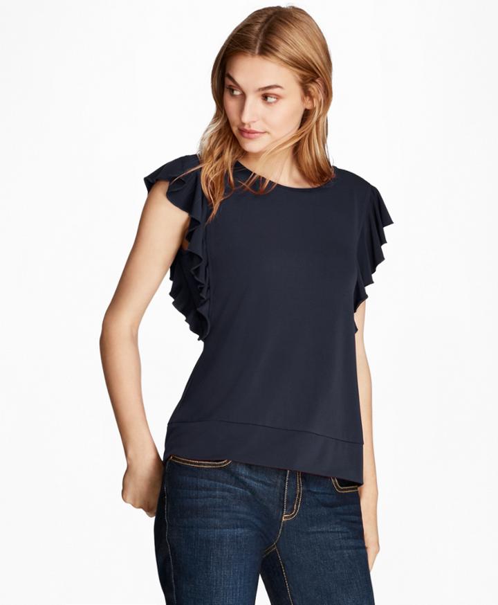 Brooks Brothers Women's Flutter-sleeve Top