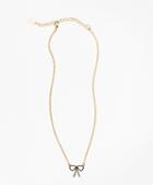 Brooks Brothers Crystal Pave Bow Necklace
