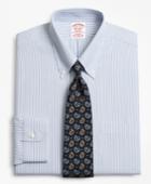 Brooks Brothers Men's Stretch Regular Fit Classic-fit Dress Shirt, Non-iron Tonal Framed Stripe
