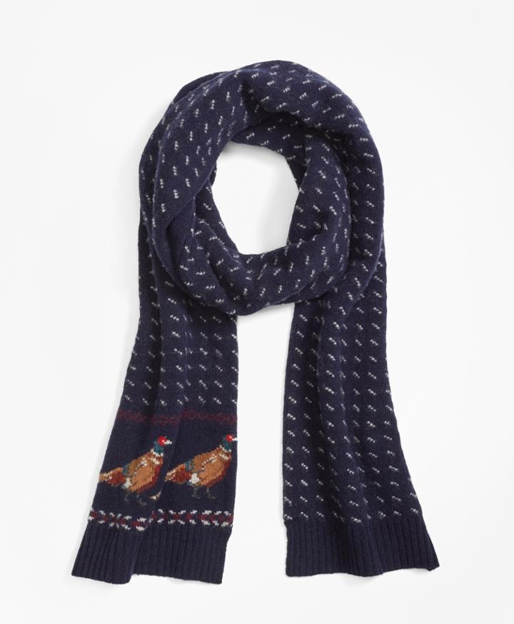 Brooks Brothers Men's Pheasant-motif Scarf