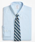 Brooks Brothers Men's Stretch Slim Fitted Dress Shirt, Non-iron Royal Oxford Ground Check