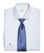Brooks Brothers Golden Fleece Regent Fit Textured Windowpane French Cuff Dress Shirt