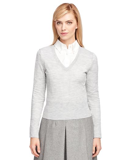Brooks Brothers Merino Wool V-neck Sweater