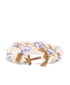 Brooks Brothers Men's Kiel James Patrick White And Light Blue Braided Bracelet