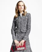 Brooks Brothers Women's Tweed Fringe Cropped Jacket