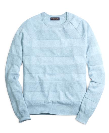Brooks Brothers Cotton Cashmere Crewneck Tonal Stripe Sweater