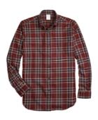 Brooks Brothers Men's Regent Fit Saxxon Wool Plaid Sport Shirt