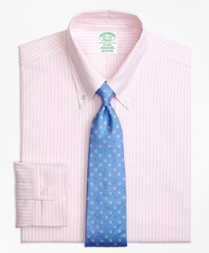 Brooks Brothers Original Polo Button-down Oxford Milano Slim-fit Dress Shirt, Ground Stripe