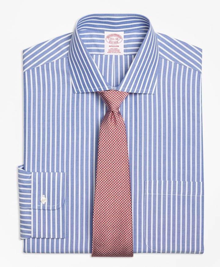 Brooks Brothers Men's Regular Fit Classic-fit Dress Shirt, Non-iron Ground Stripe