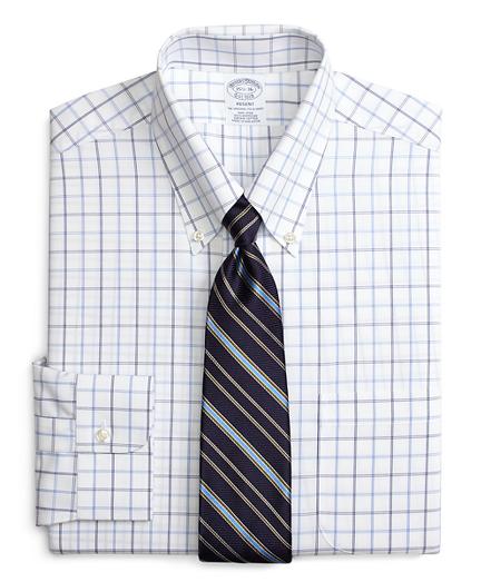 Brooks Brothers Non-iron Regent Fit Alternating Windowpane Dress Shirt