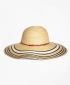 Brooks Brothers Women's Striped Straw Sun Hat