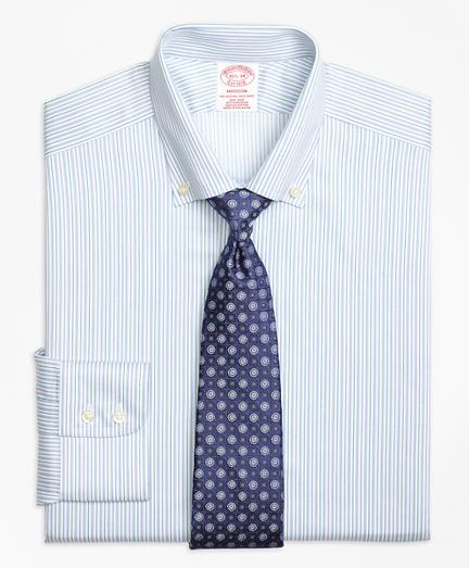 Brooks Brothers Non-iron Madison Fit Alternating Framed Stripe Dress Shirt